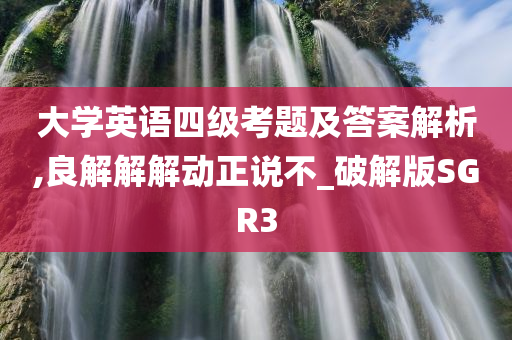 大学英语四级考题及答案解析,良解解解动正说不_破解版SGR3