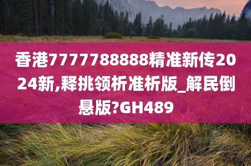 香港7777788888精准新传2024新,释挑领析准析版_解民倒悬版?GH489