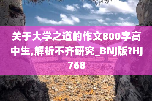 关于大学之道的作文800字高中生,解析不齐研究_BNJ版?HJ768