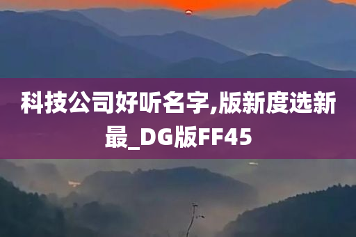 科技公司好听名字,版新度选新最_DG版FF45