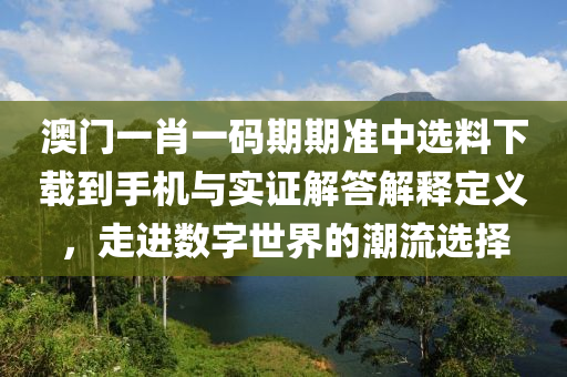 澳门一肖一码期期准中选料下载到手机与实证解答解释定义，走进数字世界的潮流选择