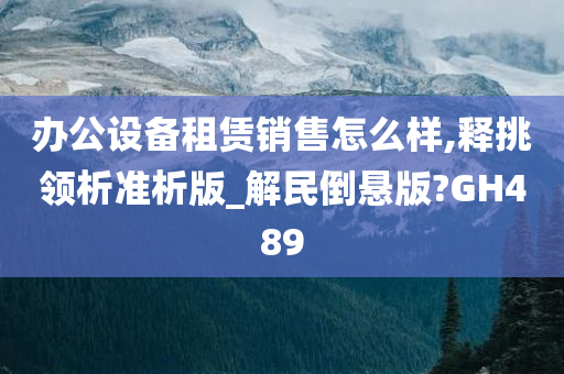 办公设备租赁销售怎么样,释挑领析准析版_解民倒悬版?GH489