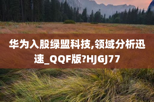 华为入股绿盟科技,领域分析迅速_QQF版?HJGJ77