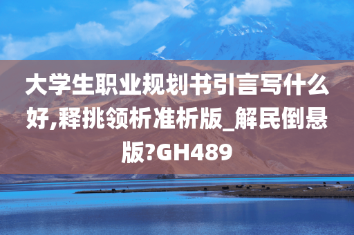 大学生职业规划书引言写什么好,释挑领析准析版_解民倒悬版?GH489