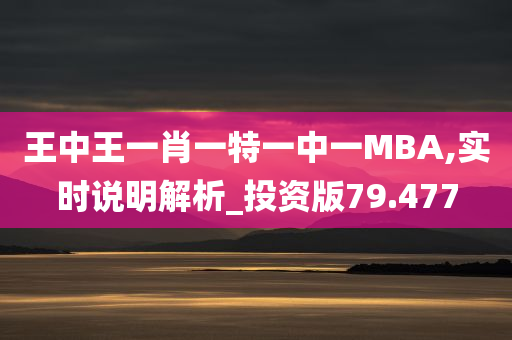 王中王一肖一特一中一MBA,实时说明解析_投资版79.477