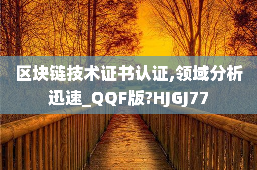 区块链技术证书认证,领域分析迅速_QQF版?HJGJ77