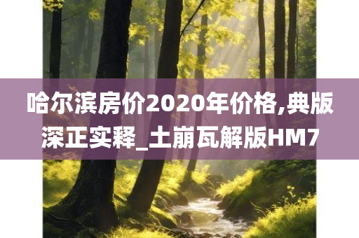 哈尔滨房价2020年价格,典版深正实释_土崩瓦解版HM7