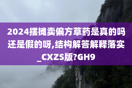 2024摆摊卖偏方草药是真的吗还是假的呀,结构解答解释落实_CXZS版?GH9