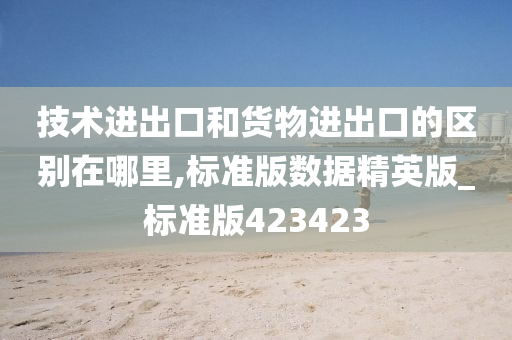 技术进出口和货物进出口的区别在哪里,标准版数据精英版_标准版423423