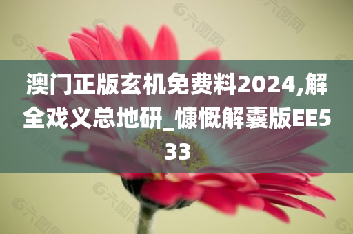 澳门正版玄机免费料2024,解全戏义总地研_慷慨解囊版EE533