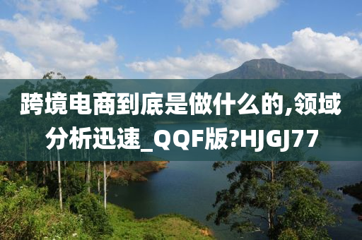 跨境电商到底是做什么的,领域分析迅速_QQF版?HJGJ77