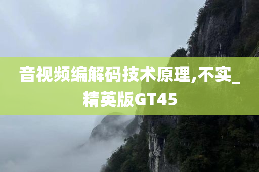 音视频编解码技术原理,不实_精英版GT45