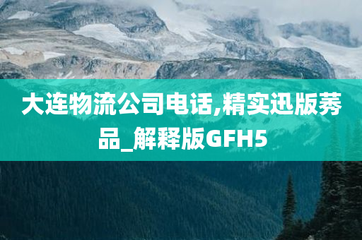 大连物流公司电话,精实迅版莠品_解释版GFH5