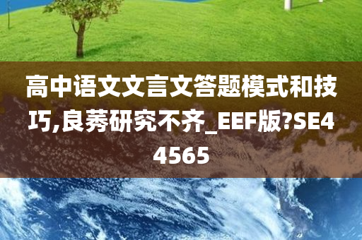 高中语文文言文答题模式和技巧,良莠研究不齐_EEF版?SE44565