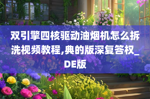 双引擎四核驱动油烟机怎么拆洗视频教程,典的版深复答权_DE版