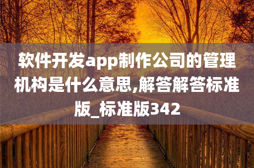 软件开发app制作公司的管理机构是什么意思,解答解答标准版_标准版342