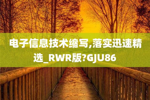 电子信息技术缩写,落实迅速精选_RWR版?GJU86