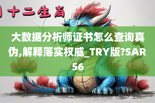 大数据分析师证书怎么查询真伪,解释落实权威_TRY版?SAR56