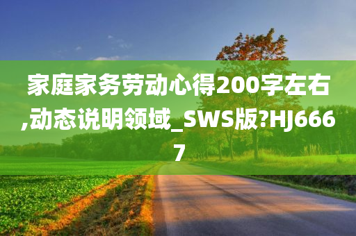 家庭家务劳动心得200字左右,动态说明领域_SWS版?HJ6667