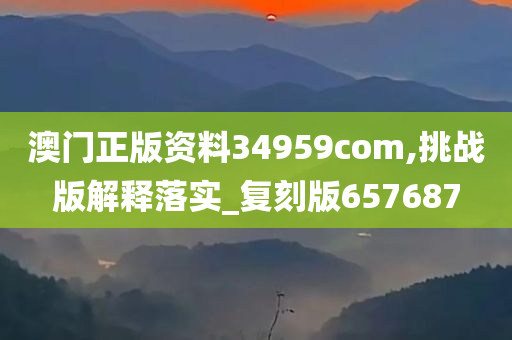 澳门正版资料34959com,挑战版解释落实_复刻版657687