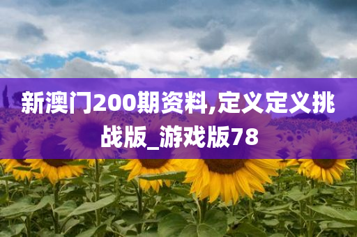 新澳门200期资料,定义定义挑战版_游戏版78