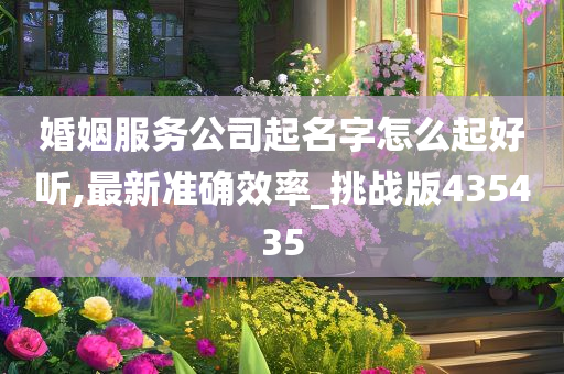 婚姻服务公司起名字怎么起好听,最新准确效率_挑战版435435