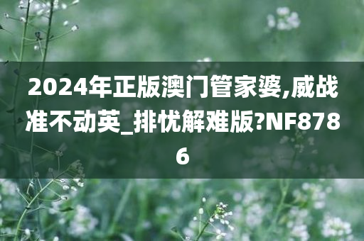 2024年正版澳门管家婆,威战准不动英_排忧解难版?NF8786