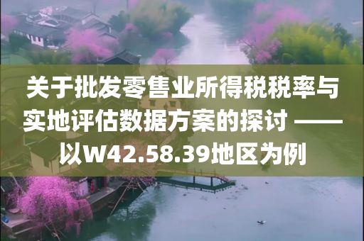 关于批发零售业所得税税率与实地评估数据方案的探讨 ——以W42.58.39地区为例