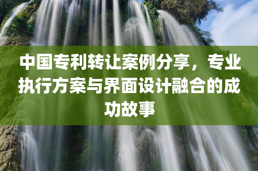 中国专利转让案例分享，专业执行方案与界面设计融合的成功故事