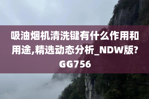 吸油烟机清洗键有什么作用和用途,精选动态分析_NDW版?GG756