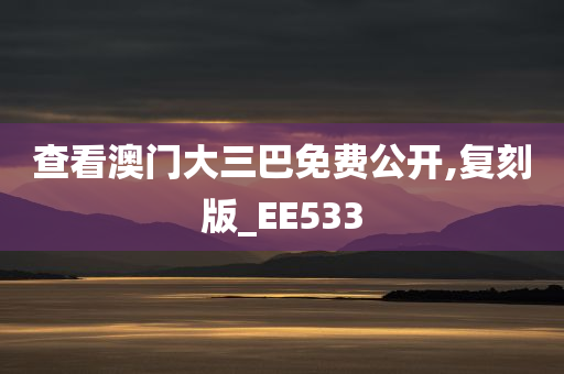 查看澳门大三巴免费公开,复刻版_EE533