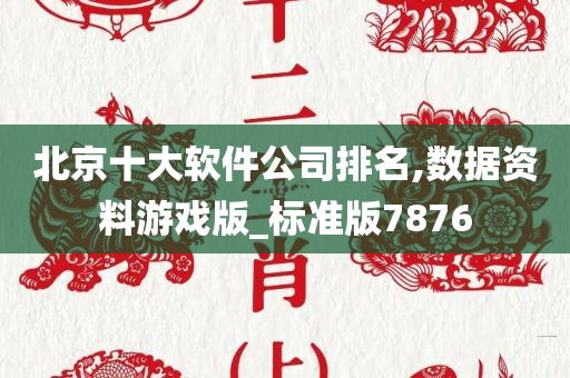 北京十大软件公司排名,数据资料游戏版_标准版7876