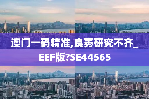 澳门一码精准,良莠研究不齐_EEF版?SE44565