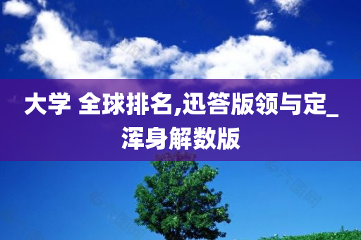 大学 全球排名,迅答版领与定_浑身解数版