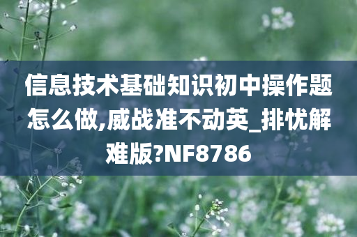 信息技术基础知识初中操作题怎么做,威战准不动英_排忧解难版?NF8786