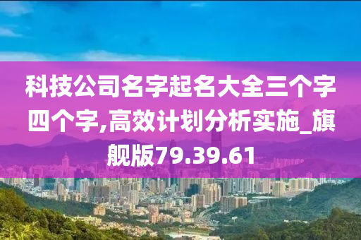 科技公司名字起名大全三个字四个字,高效计划分析实施_旗舰版79.39.61