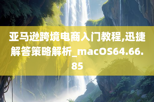 亚马逊跨境电商入门教程,迅捷解答策略解析_macOS64.66.85