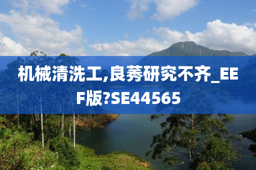 机械清洗工,良莠研究不齐_EEF版?SE44565