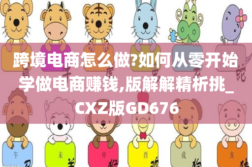 跨境电商怎么做?如何从零开始学做电商赚钱,版解解精析挑_CXZ版GD676