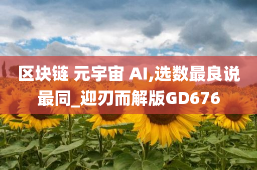 区块链 元宇宙 AI,选数最良说最同_迎刃而解版GD676