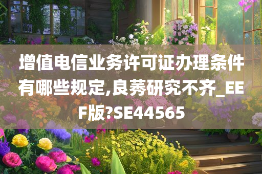 增值电信业务许可证办理条件有哪些规定,良莠研究不齐_EEF版?SE44565