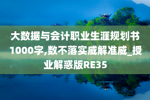 大数据与会计职业生涯规划书1000字,数不落实威解准威_授业解惑版RE35