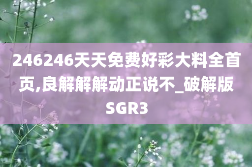 246246天天免费好彩大料全首页,良解解解动正说不_破解版SGR3