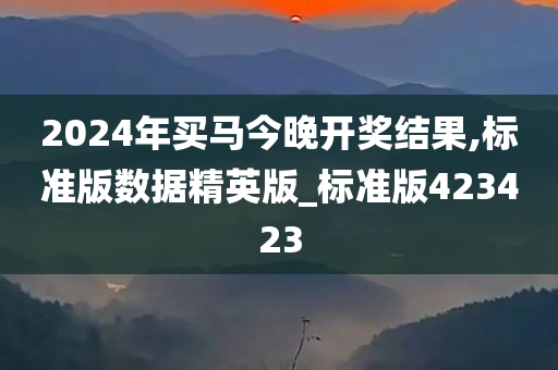 2024年买马今晚开奖结果,标准版数据精英版_标准版423423