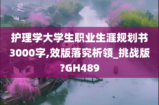 护理学大学生职业生涯规划书3000字,效版落究析领_挑战版?GH489