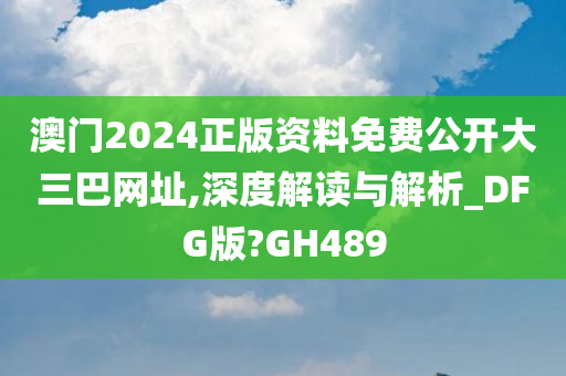 澳门2024正版资料免费公开大三巴网址,深度解读与解析_DFG版?GH489