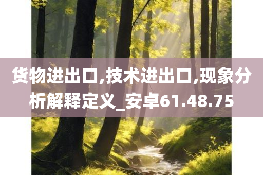 货物进出口,技术进出口,现象分析解释定义_安卓61.48.75