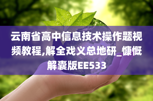 云南省高中信息技术操作题视频教程,解全戏义总地研_慷慨解囊版EE533