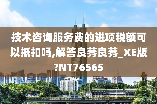 技术咨询服务费的进项税额可以抵扣吗,解答良莠良莠_XE版?NT76565