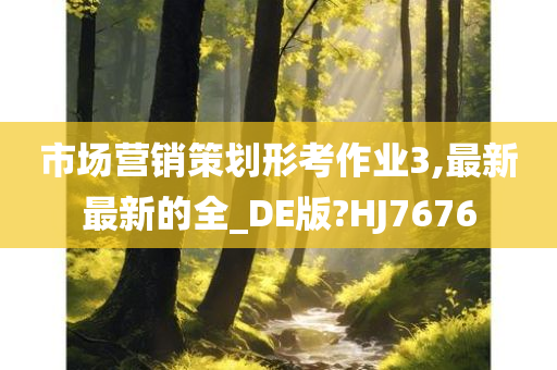 市场营销策划形考作业3,最新最新的全_DE版?HJ7676